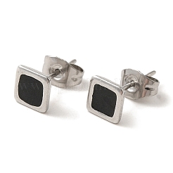 Boucles d'oreilles carrées en acier inoxydable 304&nbsp;EJEW-C114-06P-01