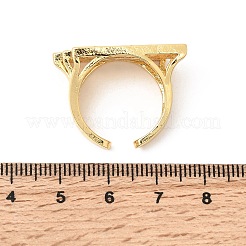 Манжеты из латуни с микро паве кубический цирконий для женщин&nbsp;RJEW-K312-01B-G