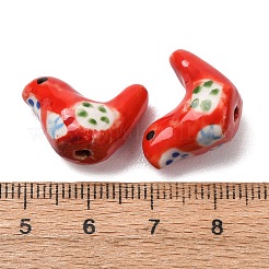 Perline porcellana stampato fatto a mano&nbsp;PORC-F005-04B-1
