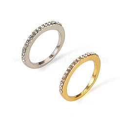 2 bague en alliage bicolore avec strass en cristal&nbsp;RJEW-TADJ0001-01E