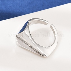 Регулируемые манжетные кольца с микропаве из кубического циркония из латуни&nbsp;RJEW-C140-01P