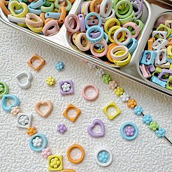 32шт. 8-цветная рамка из сплава для бусин с покрытием из запекаемой краски&nbsp;FIND-SP0004-50C