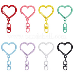 48 шт. 8-цветные окрашенные распылением кольца из цинкового сплава для пружинных затворов&nbsp;FIND-SP0004-03