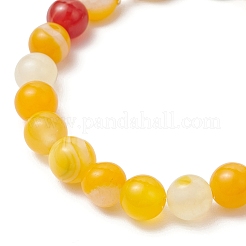 Pulseras de cuentas redondas de ágata rayada natural&nbsp;BJEW-JB11924-02