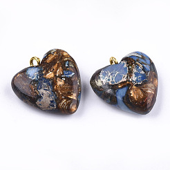Colgantes de bronce y jaspe imperial ensamblados&nbsp;G-T111-04G