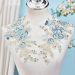Ricamo in poliestere fiore 3d cucito su appliques&nbsp;DIY-WH20010-35B-04