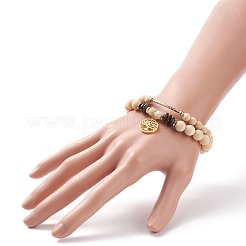 Ensemble de bracelets extensibles à breloque arbre de vie pour femme&nbsp;BJEW-JB08343