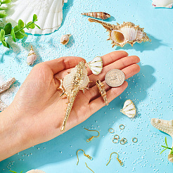 DIY-Kits zur Herstellung von baumelnden Ohrringen aus natürlicher Muschel&nbsp;DIY-TA0009-56