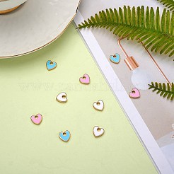 9 pièces 3 couleurs placage en rack breloques en laiton émaillé écologique&nbsp;FIND-SZ0002-45