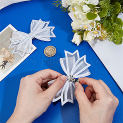 Украшение для обуви бантом из ткани со стразами&nbsp;FIND-WH0199-63A