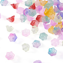 80шт 8 цвета прозрачные окрашенные распылением стеклянные бусины&nbsp;GLAA-BT0001-02