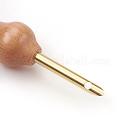 Stickstifte mit natürlichem Buchenholzgriff&nbsp;TOOL-WH0121-14