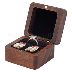 2-fach Aufbewahrungsboxen aus Holz für Fingerringe&nbsp;CON-WH0089-110B