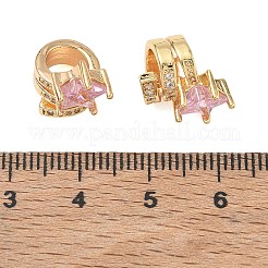 Messing Mikro ebnen Zirkonia European Beads&nbsp;CU-CBAB0CF-08G-03