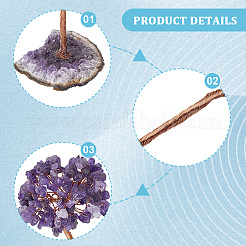 1 pièce de décoration d'arbre de vie en éclats d'améthyste naturelle&nbsp;DJEW-PA0001-02A