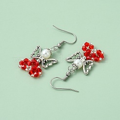 Orecchini pendenti di vetro&nbsp;EJEW-MZ00319-04