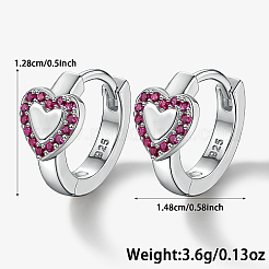 Серьги-кольца из платины 925 пробы с родиевым покрытием&nbsp;AA4054-2