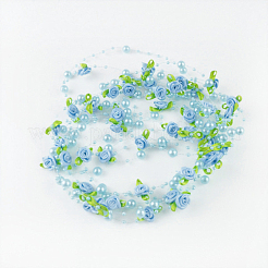 Chapelets guirlande de garniture perles en ABS plastique imitation perle&nbsp;OCOR-WH0030-75A