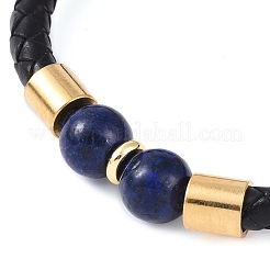 10.5 mm runde Armbänder aus natürlichen Lapislazuli-Perlen&nbsp;BJEW-A009-07G-02