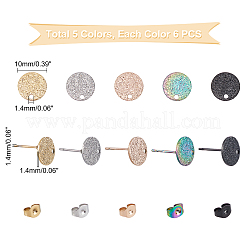 30 pieza de accesorios para pendientes de acero inoxidable 304 de 5 colores&nbsp;STAS-UN0023-07
