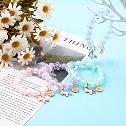 Прозрачные акриловые браслеты с подвесками для детей&nbsp;BJEW-JB06167