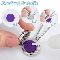 2 шт. 2 стиля нержавеющая сталь плоская круглая с цветочным диффузором эфирного масла медальон кулон ожерелья для женщин&nbsp;NJEW-HS0001-17