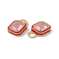 Прямоугольные подвески из розового стекла&nbsp;KK-I696-10G-06