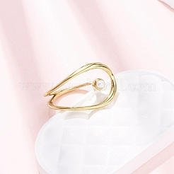 Непрозрачные акриловые кольца-манжеты с имитацией жемчуга&nbsp;RJEW-P177-03E-G