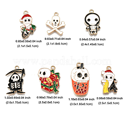 7 pendentifs en alliage émaillé sur le thème de Noël&nbsp;ENAM-FP0002-98