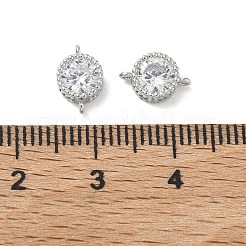 Messing Pflaster klar Kubisch Zirkonia flache runde Anschluss Charms&nbsp;XGRQ3D332-501P