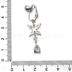 Anneaux de nombril à clip en laiton pavé de zircons cubiques transparents&nbsp;FS-WG683DA-01