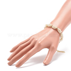 Braccialetto di perline intrecciate con perle di vetro&nbsp;BJEW-JB08593
