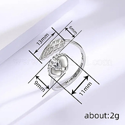 Модные латунные кольца-манжеты с кубическим цирконием&nbsp;FS-WGAF8F3-05