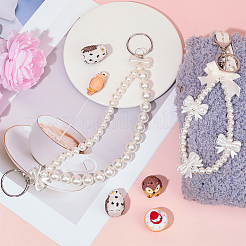 2 шт. 2 стиля абс пластиковый жемчужный кулон украшения&nbsp;AJEW-BBC0002-34