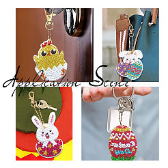 Kits de peinture au diamant porte-clés thème de pâques diy&nbsp;DIY-SC0020-22