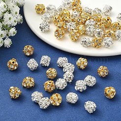 60 шт. 2 стиля латунных бусин со стразами&nbsp;KK-YW0004-26