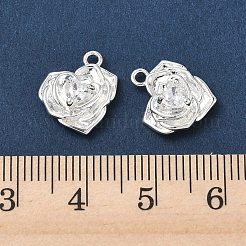 Valentinstag-Charms aus Messing mit Mikropavé-Kubikzirkonia&nbsp;KK-P355-15S-01