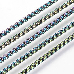 Ионное покрытие (ip) 304 нержавеющая сталь коробчатая цепь ожерелья&nbsp;X-NJEW-P251-02B