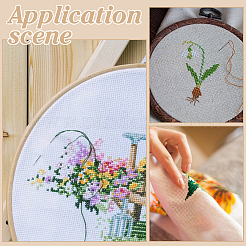 6 шт. 6-х цветная хлопковая прямоугольная ткань для вышивки крестом&nbsp;AJEW-PH0006-55