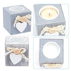 2 bougeoir en bois 2 couleurs&nbsp;AJEW-GF0003-65