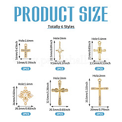 12 Stück 6 Stile Kreuz Legierung Strass & Kunststoff Perle Anhänger & Link Zubehörse Kits&nbsp;FIND-TA0007-90