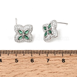Pendientes de tuerca de circonio cúbico con micro pave de latón&nbsp;KK-CBA8324-25P-03