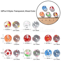 32шт 8 стиля прозрачные бусины лэмпворк ручной работы&nbsp;LAMP-CJ0001-79