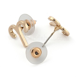 12 Konstellation/Sternzeichen-Ohrstecker aus Legierung&nbsp;EJEW-B025-01G-G
