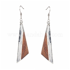 Ensembles de boucles d'oreilles pendantes en résine et bois de noyer&nbsp;EJEW-JE04514