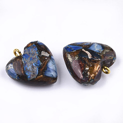 Colgantes de bronce y jaspe imperial ensamblados&nbsp;G-T111-04G