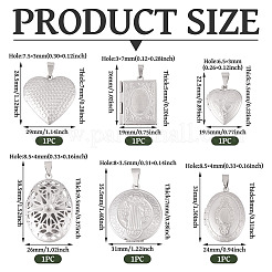 6 шт. 6 стиля подвески-медальоны из нержавеющей стали 316&nbsp;STAS-TA0003-24