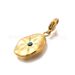 Овальная подвеска из нержавеющей стали 304 со стразами&nbsp;STAS-R159-49G-05