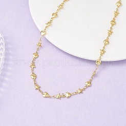 Цепочки-колье из нержавеющей стали 304 в форме сердца и звезды&nbsp;NJEW-JN05618