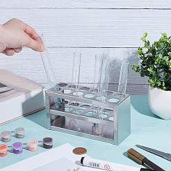 Стойка для пробирок из нержавеющей стали&nbsp;AJEW-WH0248-726B